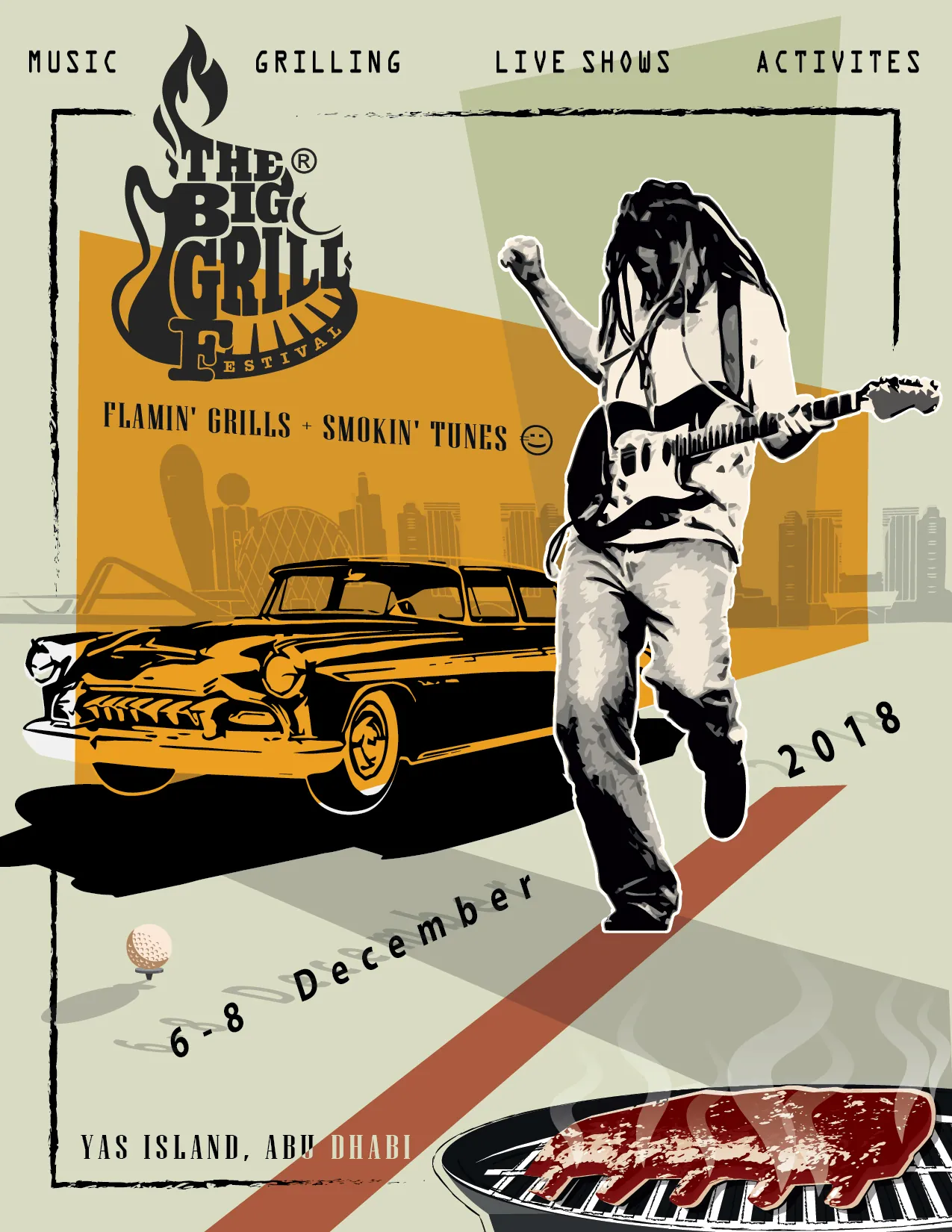 Big Grill poster, ochre