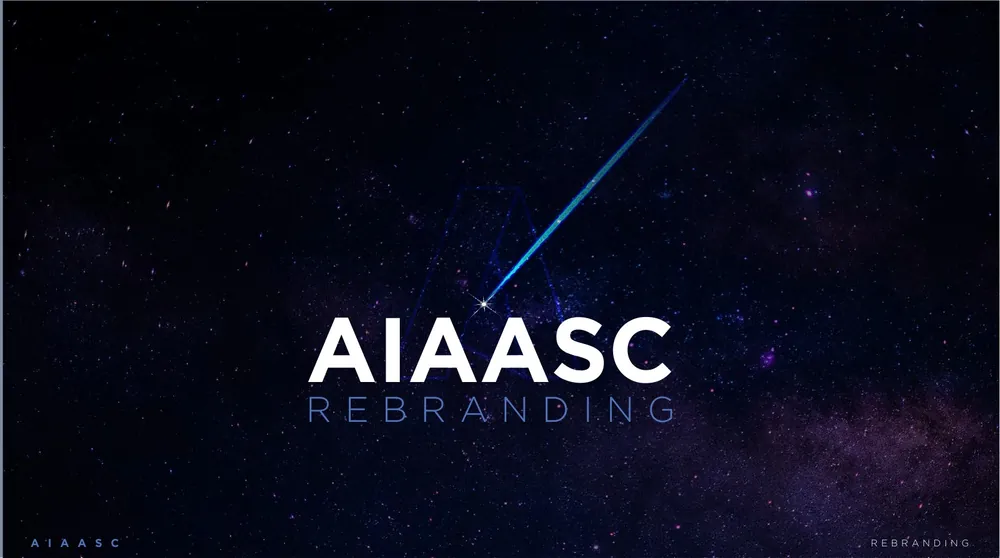 AIAASC rebranding: the cover, a shooting star in a night sky