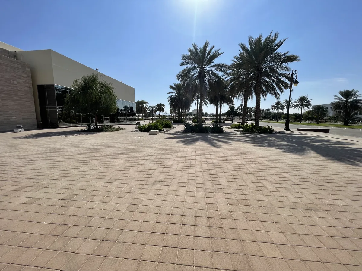 The empty forecourt