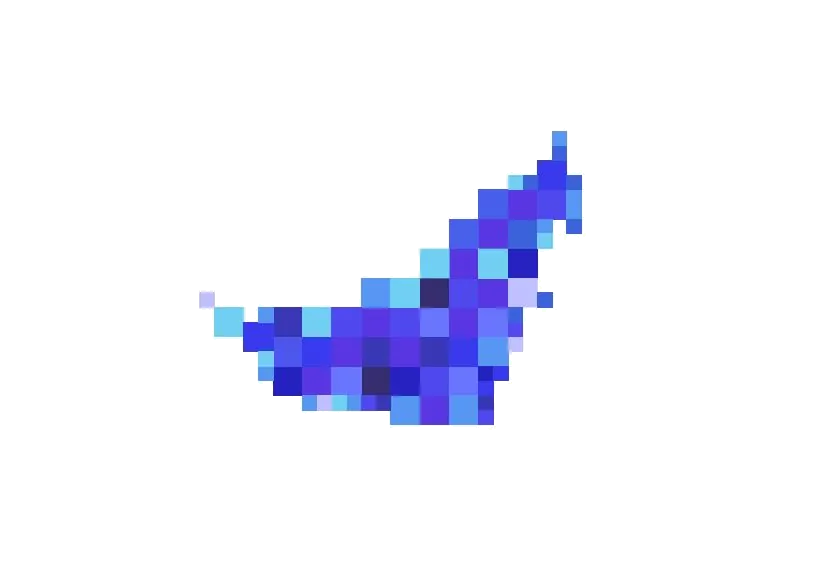 The UAE Innovates mark: a map drawn in squares