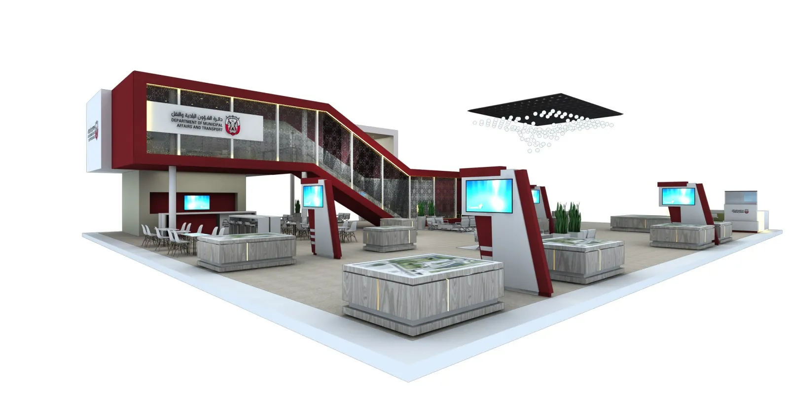 Design option of 26 March 2017: a red block on two floors in the middle of the floor