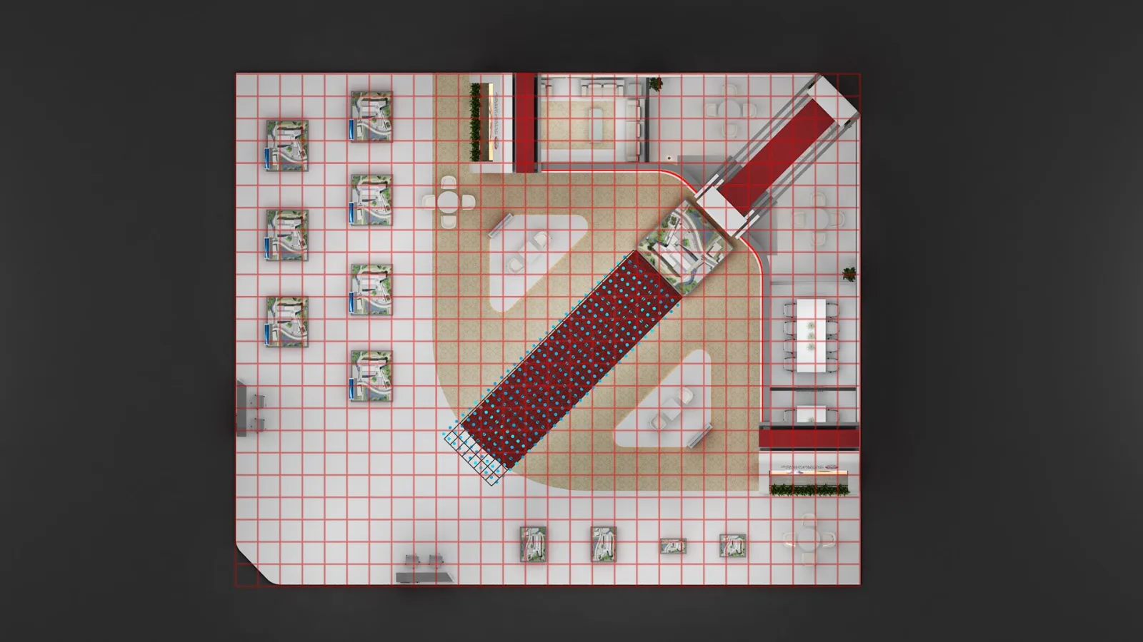 Design render of 28 March 2017: the plan from above, the line across it